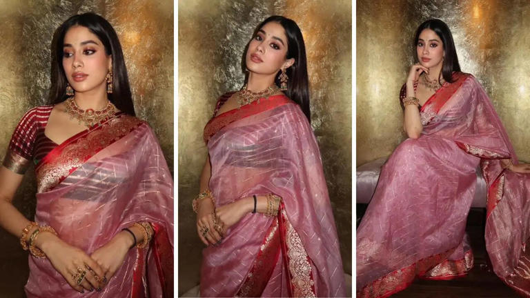 Janhvi Kapoor's Banarasi Saree Came Woven in the Coveted Kadiyal Technique — And It Is Pure Heirloom Gold