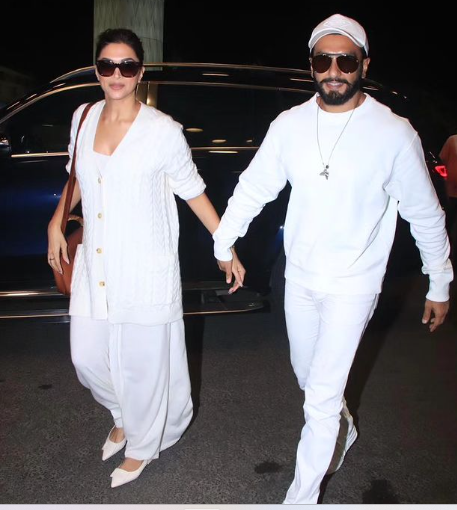 Deepika Padukone and Ranveer Singh make their first appearance in white after their pregnancy announcement